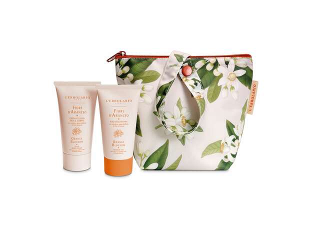 L ’Erbolario   LIMITED EDITION Fiori D' Arancio Beauty Pochette  Αφρόλουτρο 75ml  & Λεπτόρρευστη κρέμα σώματος 75ml