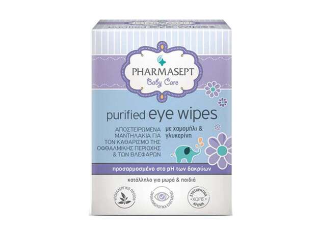 Pharmasept Baby Purified Eye Wipes Οφθαλμικά Μαντηλάκια 10τμχ